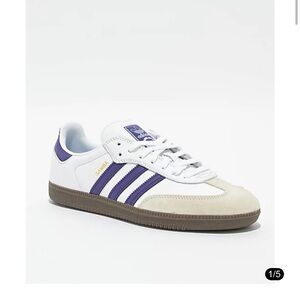 adidas Samba ADV Cloud White, Collegiate Purple & Gum Skate Shoes